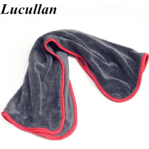 Lucullan 40X60cm Long Twist Pile Microfiber Drying Cloth Super Absorbent Swirl Free Towel For Paint Window Missed Spots