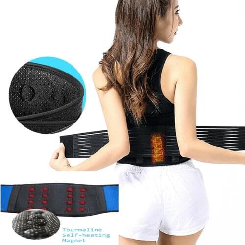 Magnetic Therapy Self-Heating Back Support Belt Waist Warmer Tourmaline Back Lumbar Brace Adjustable Lower Back Pain Relief Wrap