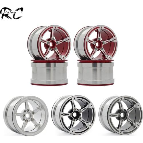 4Pcs Metal 2.2 Inch Beadlock Wheels 5 Spokes Rim for 1/10 RC Crawler Axial SCX10 Wraith RR10 Traxxas TRX6 TRX4 D90 GEN8 CC01 TF2