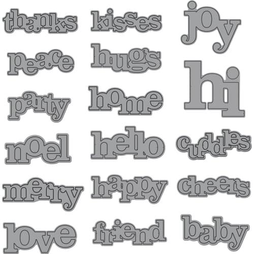 17 Mixed Words Metal Cutting Dies New Stencils for DIY Scrapbooking DIY Paper Card Album Photo Embossing