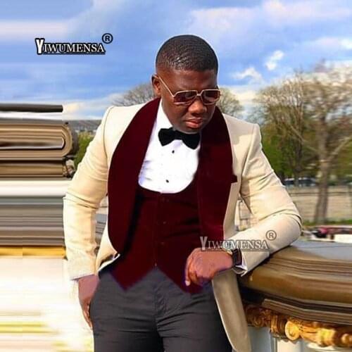 Yiwumensa Latest Coat Pant Designs Black Suits Men For Wedding Custom Made Shawl Lapel Groom slim suit trajes de novio tuxedo