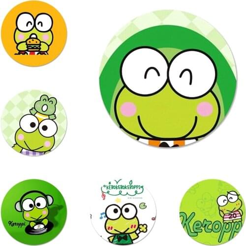 Music keroppi dj frog Icons Pins Badge Decoration Brooches Metal Badges For Backpack Decoration 58mm