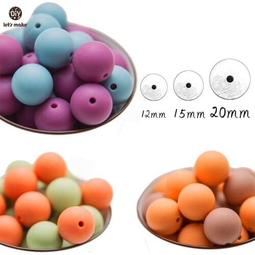 Lets Make 12MM/15MM 20MM Silicone Bead Set Baby Handmade DIY Toys No FPA Edible Food Grade Silicone Multicolor Childrens Toys