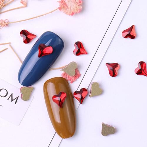 10 latest flat back color heart-shaped nail water drill for nail art decoration