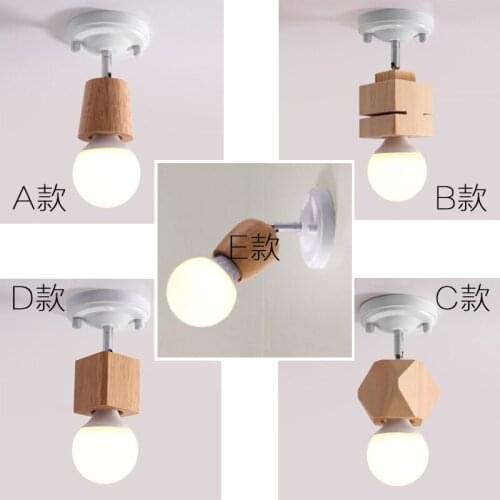 Nordic log bedside small wall lamp creative clothing store window milk tea shop bar counter restaurant track lamp small pendant