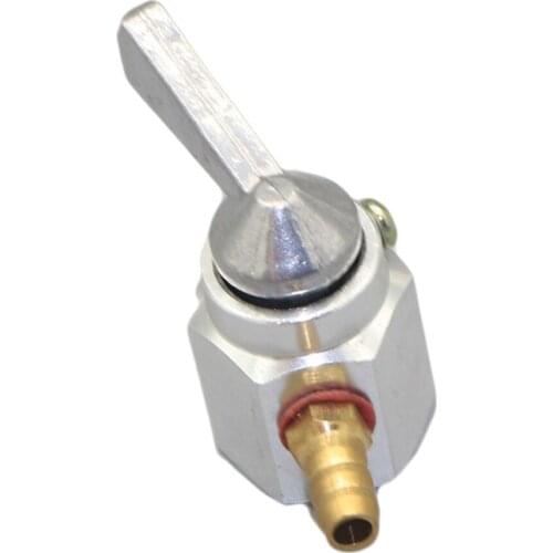 Silver Fuel Gas Petcock Tank Valve Switch Pump For Motorcycle Scooter Kart