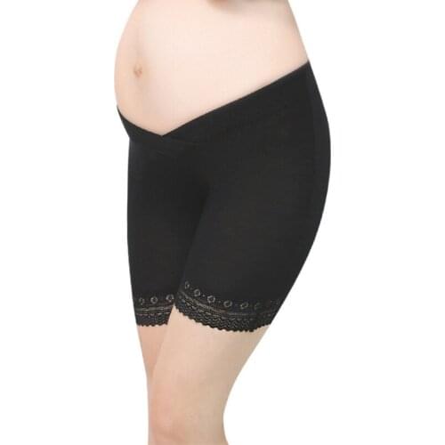 OkayMomPregnant Women Shorts For Pregnancy Women Leggings safety Pants Low-Waist Lace Maternity shorts Underwear Panties
