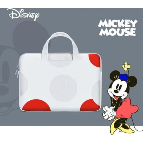 Disney Minnie Wave Point Portable Laptop Bag for Macbook Air Pro 13 14 15.6PU Waterproof Laptop Bag for Dell Acer Asus HP Tote B