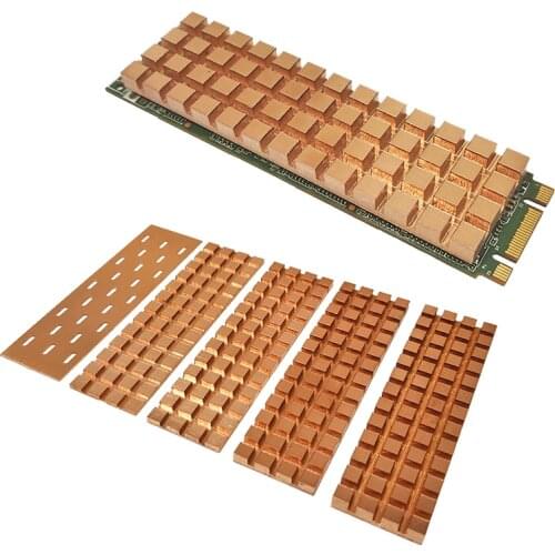 Pure Copper Heatsink Cooler Heat Sink Thermal Conductive Adhesive for M.2 NGFF 2280 PCI-E NVME SSD 70x20x0.5/1.5/2/3/4MM
