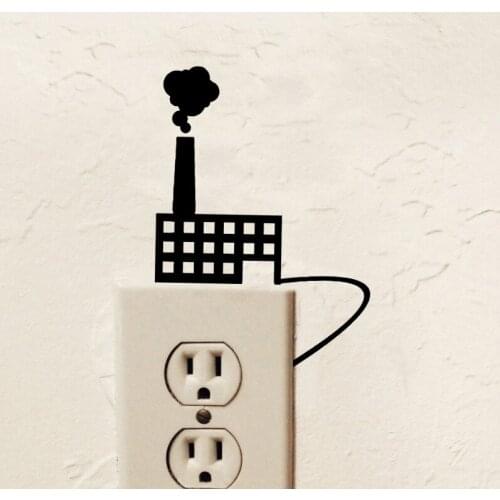 Creative Chimney DIY Art Switch Sticker Living room Bedroom Decorative Wall Stickers Vinyl Waterproof Murals JG3603