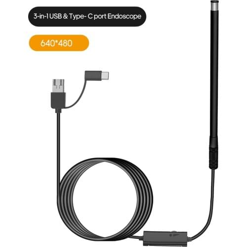 Ear Endoscopy Camera with 6 Dimmable Brightness Adjustable LEDs 5.5MM Lens IP67 Visual Ear Cleaning Tool