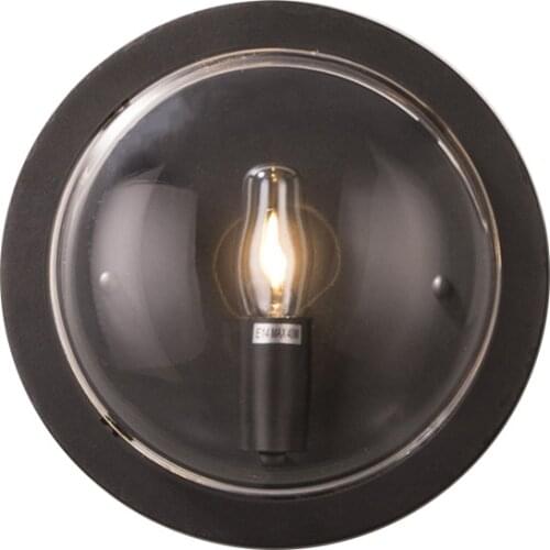 Vintage Round Clear Glass Wall Sconce Dinning Room Study Room Industrial Lighting