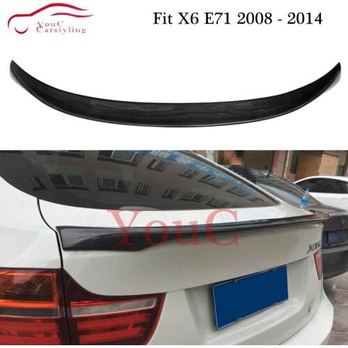 X6 Carbon fiber rear spoiler wing for BMW X6 E71 2008 - 2014 5-door coupe SUV CF Rear Trunk Boot Tail Lip Splitter Spoiler