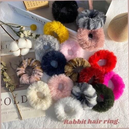 Jewelry Cute Plush Hair Circle Solid Leopard Print Head Rope Hair Band hair accessories for women hair band hair claw