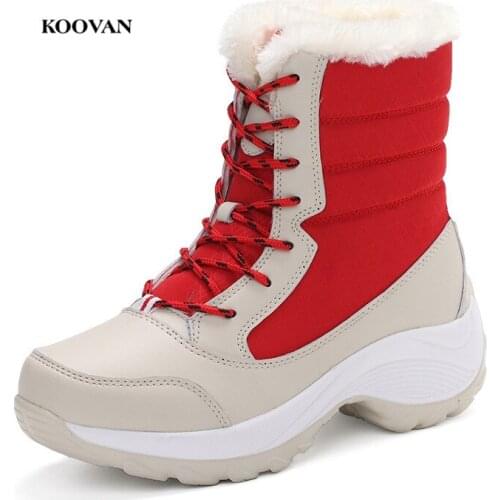 Koovan Womens Boots 2018 Autumn And Winter Womens Shoes Snow Boots Female High Student Waterproof Ladies Cotton Shoes Warm