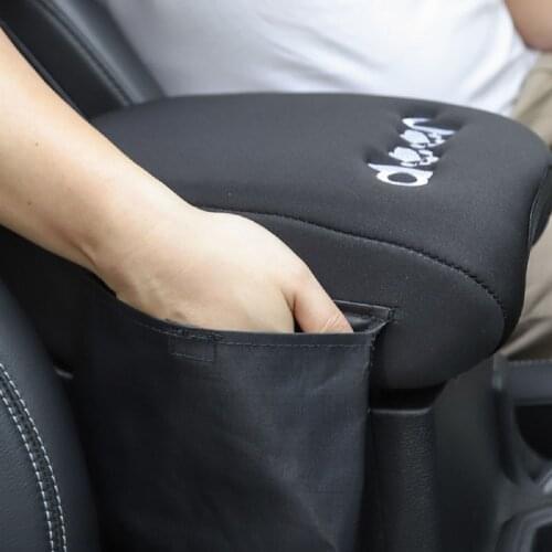 1pcs Car Armrests Cover Pad Console Arm Rest Pad For Jeep Commander Compass Grand Cherokee Liberty Patriot Wrangler JL 2018