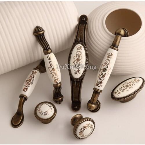 Brand New 10PCS Furniture Handles European Antique Zinc Alloy Drawer Cabinet Cupboard Kitchen Door Knobs Furniture Hardware