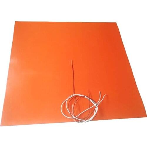 240V 5000W 1000*1000*1.5mm Silicone Heater for machine 100k thermistor center 1000mm lead wire come out from middle of 1 side