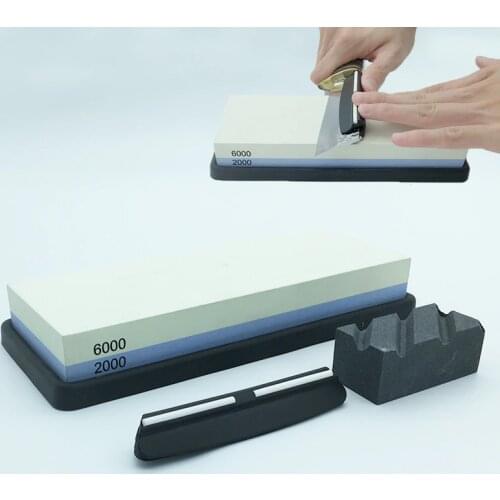 3pcs Large double-sided Sharpening Stone non-slip base whetstone professional grinding stone kitchen knife sharpener water stone