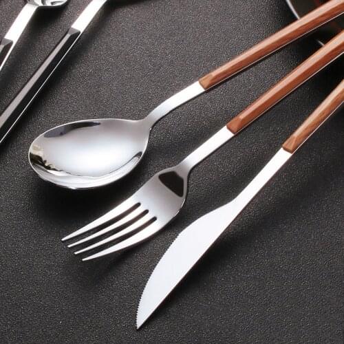 4pcs Dinnerware Sets White Gold Cutlery Set Stainless Steel Golden Cutlery Tableware Set Western Spoon Fork Knife Flatware Set