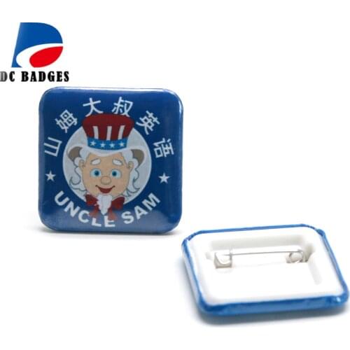 500pcs 35*35mm Square button badge material components without pictures