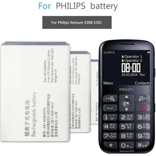 AB1400BWML For Philips Xenium S301 S308 Mobile Phone Replacement Battery 1400mAh