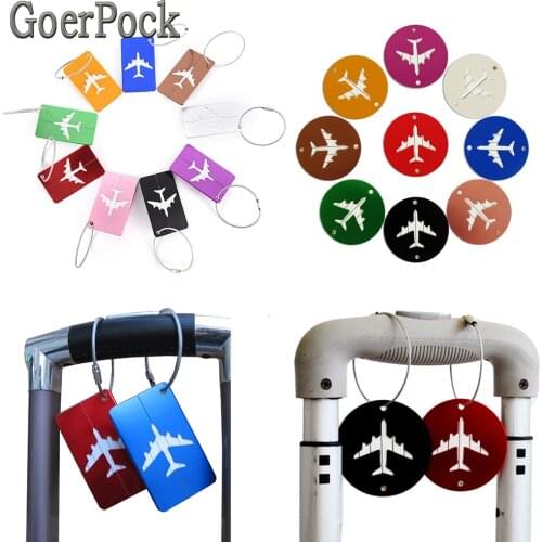 New Fashion Cute Novelty Funny Aluminium Label Straps Suitcase Luggage Tag Drop Shipping Travel Accessories Aircraft Sign Board