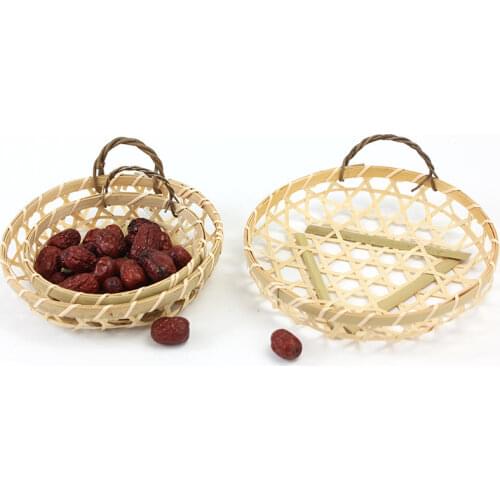 Handmade Bamboo Wicker Basket Kitchen Items Flower Girl Basket Fruit Plant Basket Home Decor Kitchen Accessories Trays Storage