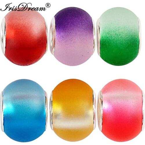 20PCS Lot Matte Finish Mixed Round Loose Murano Spacer Crystal Glass Beads Fit Pandora Charms Bracelet For DIY Jewelry Making