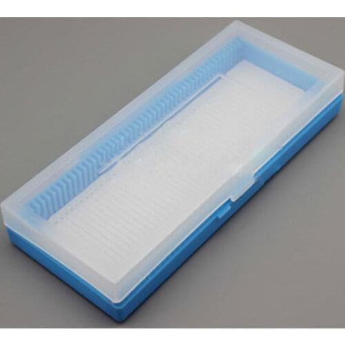 2PCS Portable Lab ABS Plastic Microscope Slide Storage Case Dispenser Box 50pcs Blank Slides Holder