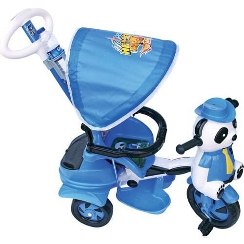 Baby Poufi Panda Dip Child Biking Parental Controlled Bicycle Blue