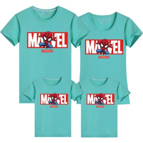 Summer Women Tshirt Cartoons Disney Marvel Print Short Sleeve Family T-Shirt Children Harajuku Tees Kids Clothes Tops Cozy