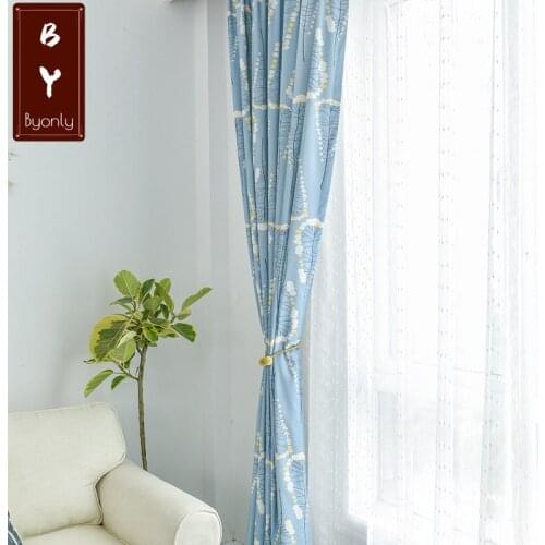 Hot Sale Modern Fresh and Simple Curtains for Living Dining Room Bedroom Polyester Cotton Printed Fabric Curtain Fabric