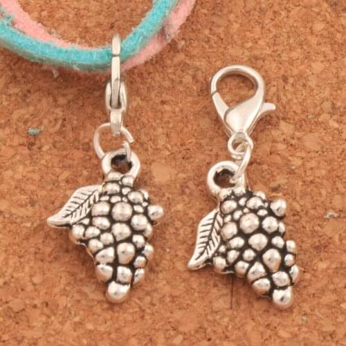 Grape Fruit Lobster Claw Clasp Charm Beads 32.2x12.8mm 27PCS zinc alloy Jewelry DIY C363