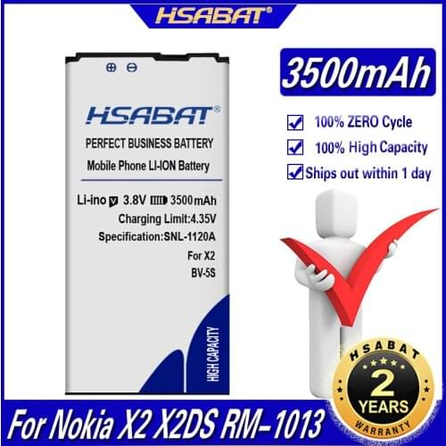 HSABAT 3500mAh BV 5S BV-5S Li-ion Battery For Nokia X2 X2DS RM-1013 1013 X+ X Plus