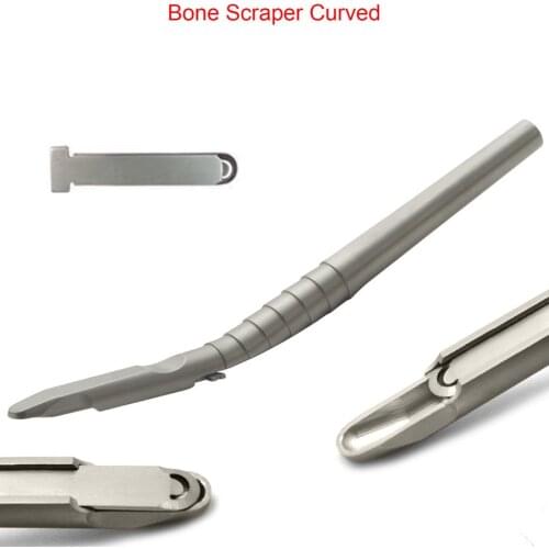 1 Pcs Dental Implant Bone Scraper Instrument Stainless Steel Tool Surgical Collector Straight and Curved for Choose