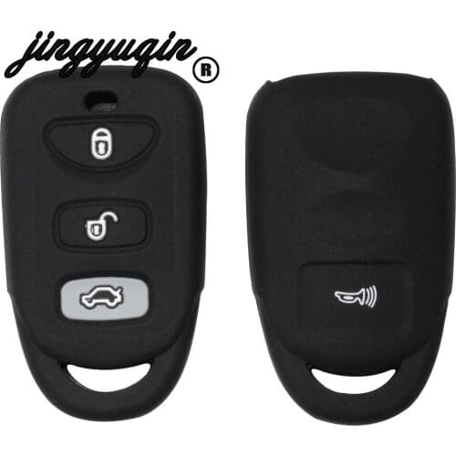 Jingyuqin 4 Buttons Silicone Car Key Case Fob For KIA For HYUNDAI Smart Key Car-styling