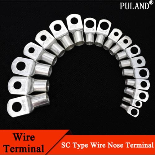5pcs SC Type Wire Nose Terminal SC95 Bare Copper Battery Block Lugs Hole ID 8mm 10mm 12mm Crimp DTGA Cable End Connector