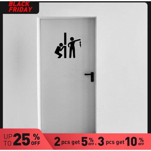 Colorful WC Wall Sticker Self Adhesive Vinyl Waterproof Wall Art Decal Removable Toilet Sticker Wall Art Sticker Murals