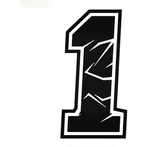 LLY-0532 Trend Car Stickers Artistic Font Number 1 Decals PVC Cars Motorcycle Accessories Waterproof Self-adhesive Sticker Decor