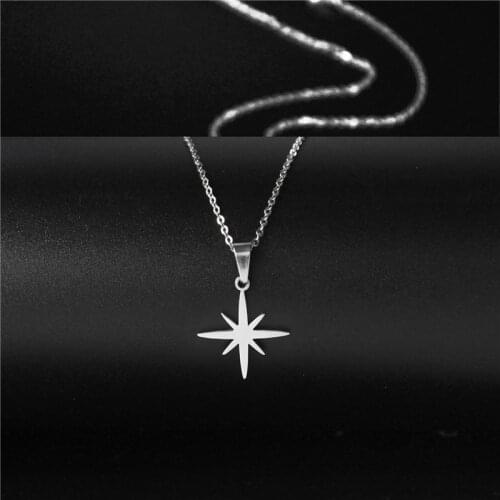 Stainless Steel Minimalist Jewelry Hexagram Necklace Six-pointed Star Pendant Necklace Choker High Quality