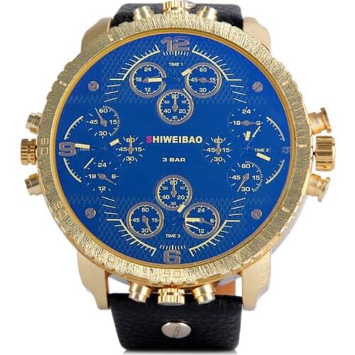 SHIWEIBAO New Top Brand Luxury Mens cool Watches Male Clocks Date Sport Military Clock Leather Strap Quartz Business Men Watches