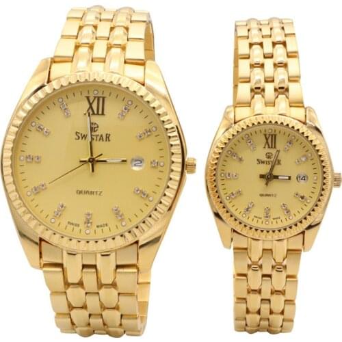 2021 new couple watch sand gold watch 24K gold watch carved retro leisure sports gold watch business mens watch womens Watch