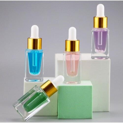 200 x Empty Refillable 10ml Transparent Square Glass Drop E Liquid Vials 10cc 1/3oz Clear Drop Essential Oil Bottles