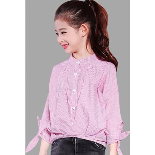 Autumn Girls Shirt Striped Long Sleeve Shirt Girls School Bow Girl Shirt Girl Shirt 4 - 12 years