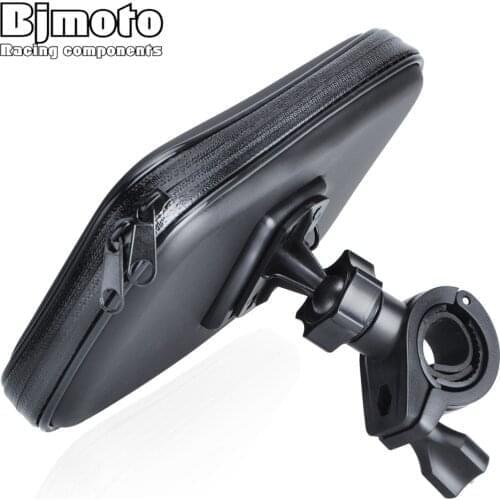 Universal Motorcycle Mirror Mounting touch screen Handle Bar Clamp Phone Charger Holder for mobile GPS phone MP4 MP5 bicycle