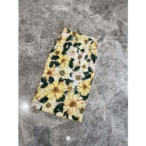 2021 new spring camellia series of silk fabrics of forging pure silk crepe womens skirt 1230