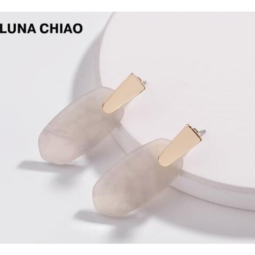 LUNA CHIAO 2020 Spring New Arrival Bijoux Accessory Geometric Metal Resin Acrylic Board Shell Fashion Drop Earrings for Women