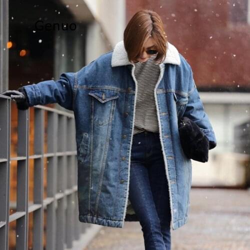 Patchwork Denim Womens Windbreaker Lapel Collar Long Sleeve Pocket Female Trench Coats 2020 Autumn Fashion New