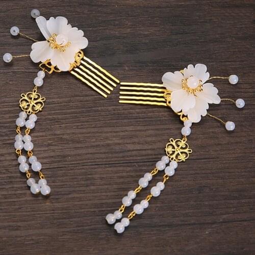 1 pairs Women Girl Flower Hair Pins Clip Comb Ancient Style Hair Accessories
